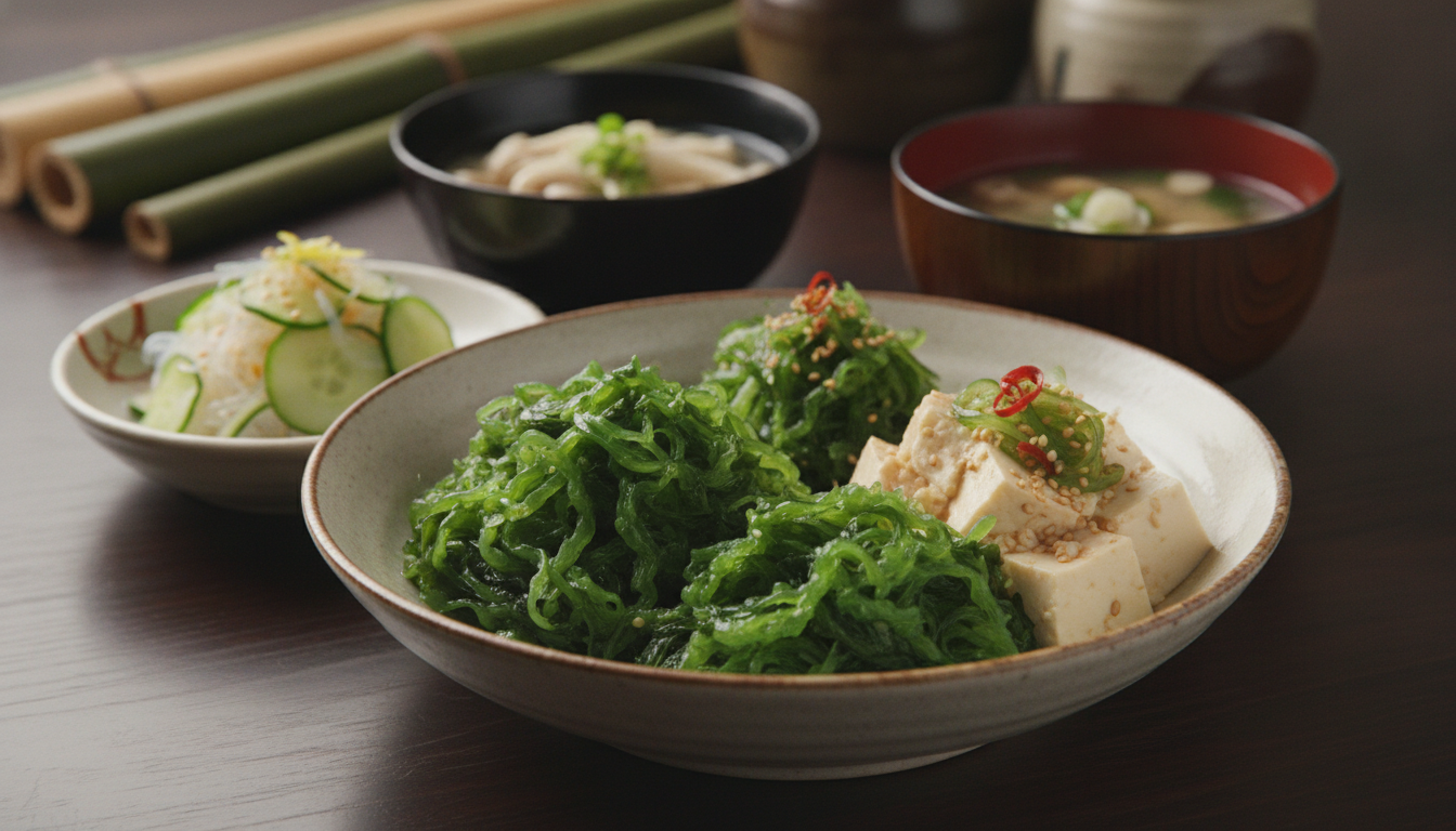 鳴門わかめ料理の真髄は食感と色の美しさにあります